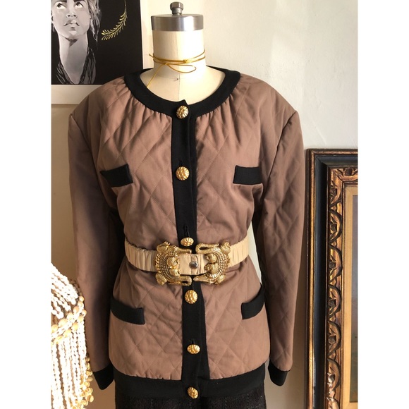 Vintage quilted boxy brown bomber jacket - Picture 12 of 16